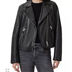 All Saints Dalby Black Leather Biker Jacket
